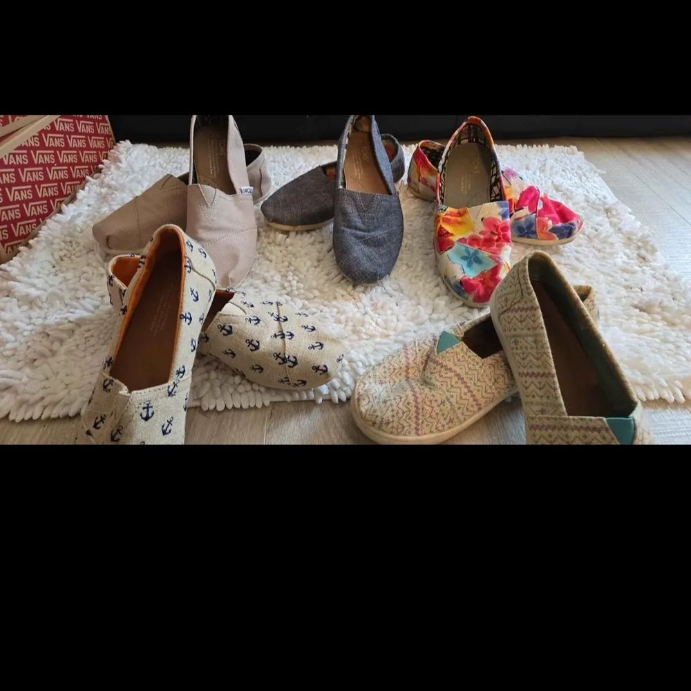Vans and Toms Assorted Slip-On Shoes